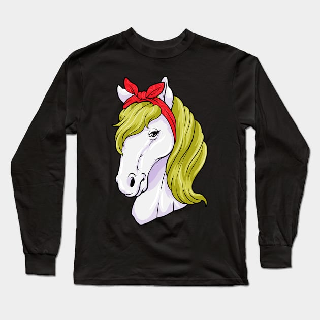 Horse as Gift with Ribbon Long Sleeve T-Shirt by Markus Schnabel